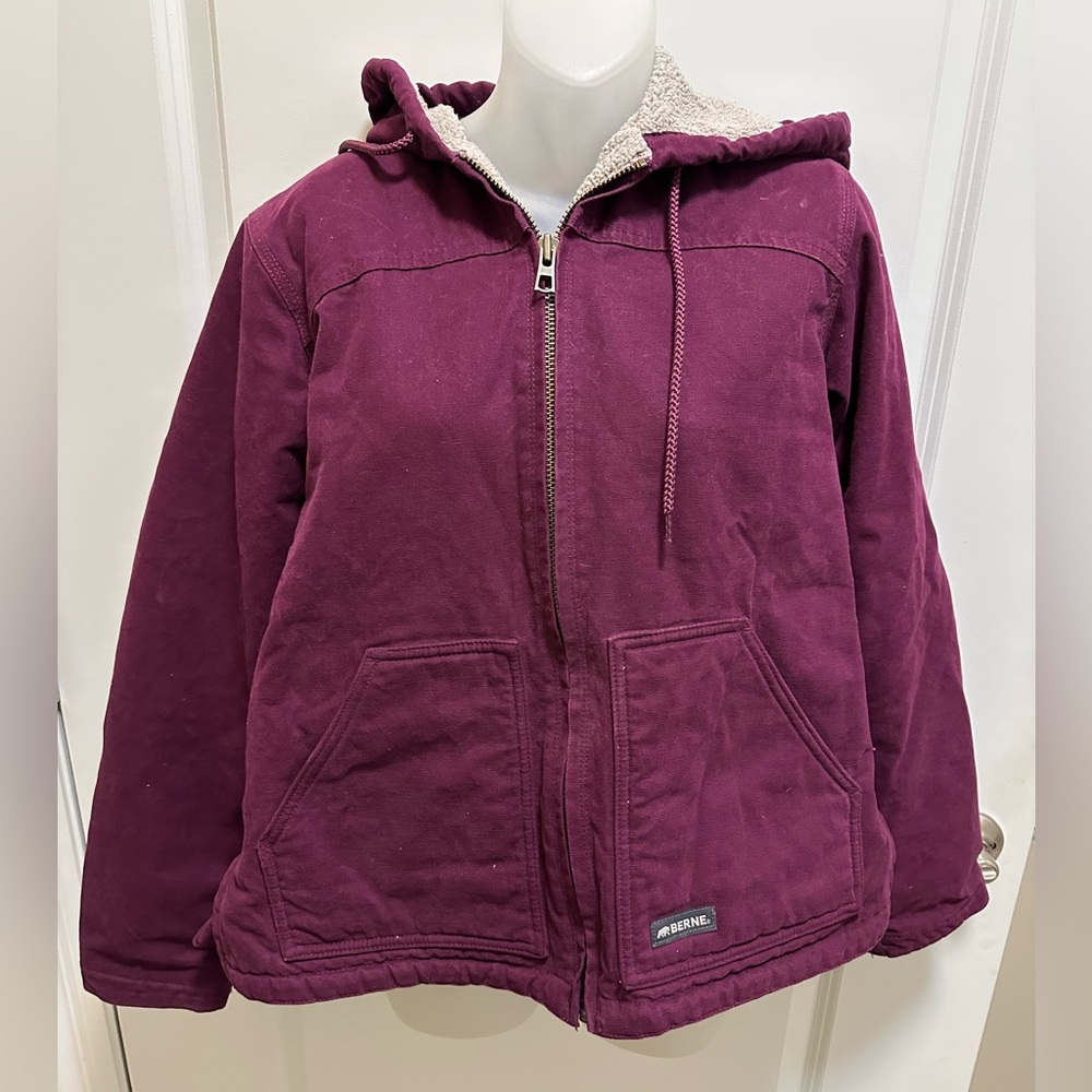 Berne Purple Hooded Jacket with Sherpa Lining